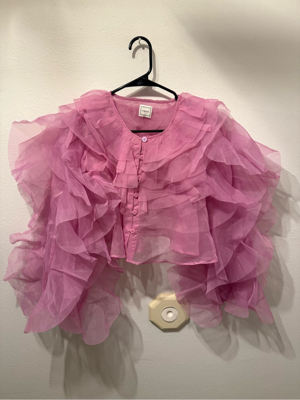 Maeve Organza Ruffle Sheer Top